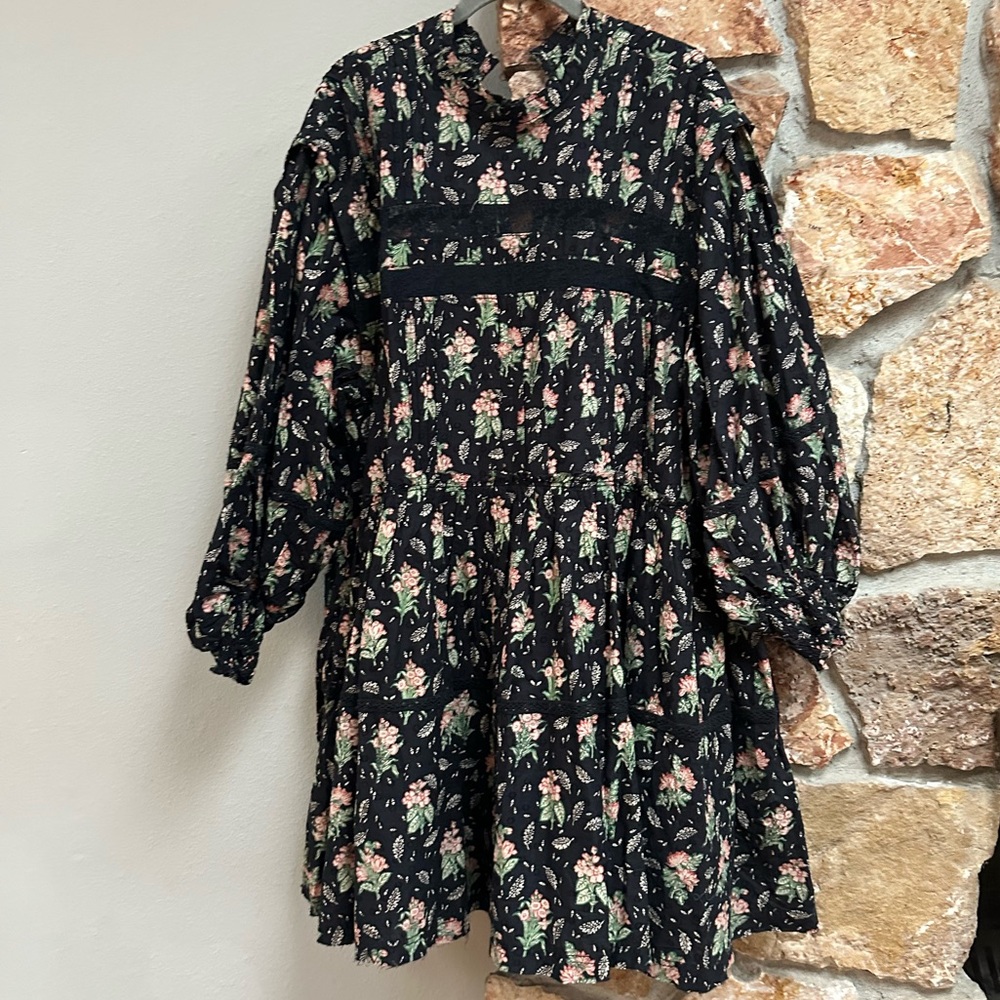 Anthropologie Pilcro Swing Floral Black Dress - Picture 4 of 6